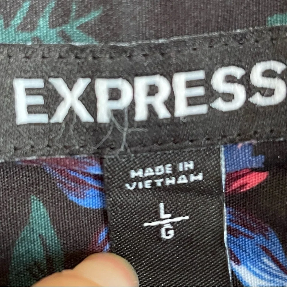 Express Black‎ and Red Casual Button Down Shirt